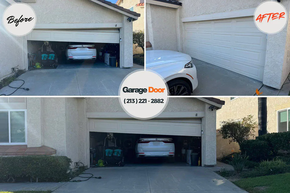 Before and after: garage door repair Harlan, KY